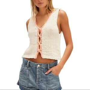 Free People Sicily Sweater Shell Tank Ivory Cream Women's Size XS $88 MSRP